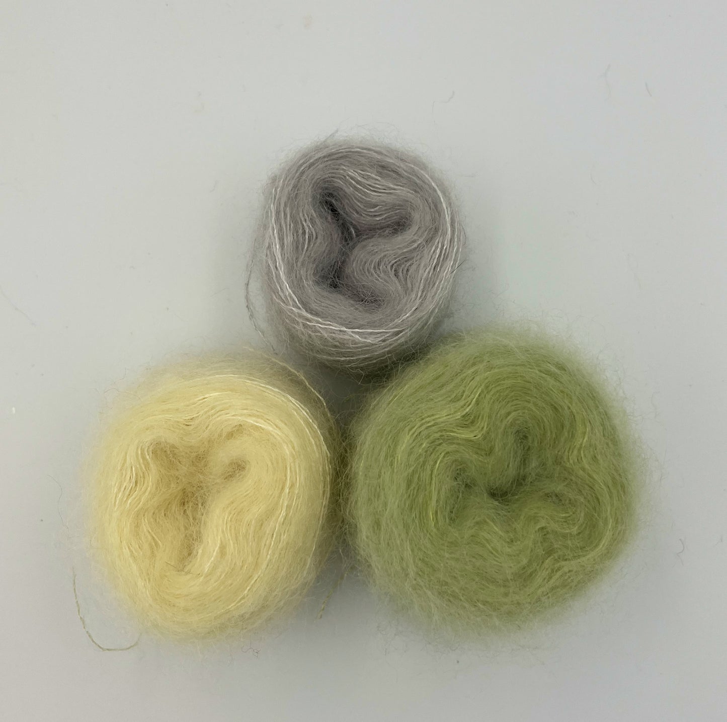 Restegarn - Kid Silk Mohair - Grøn/gul